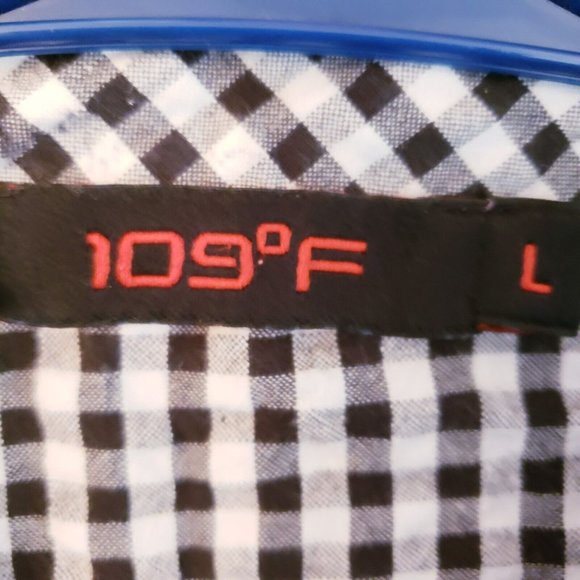 109°F Womens Top Large Black Plaid Gingham Embroidered Floral Cottagecore - Picture 9 of 16